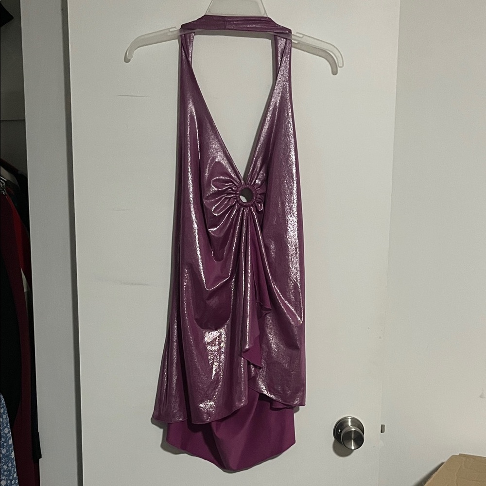 MXM Shiny Purple Halter Top